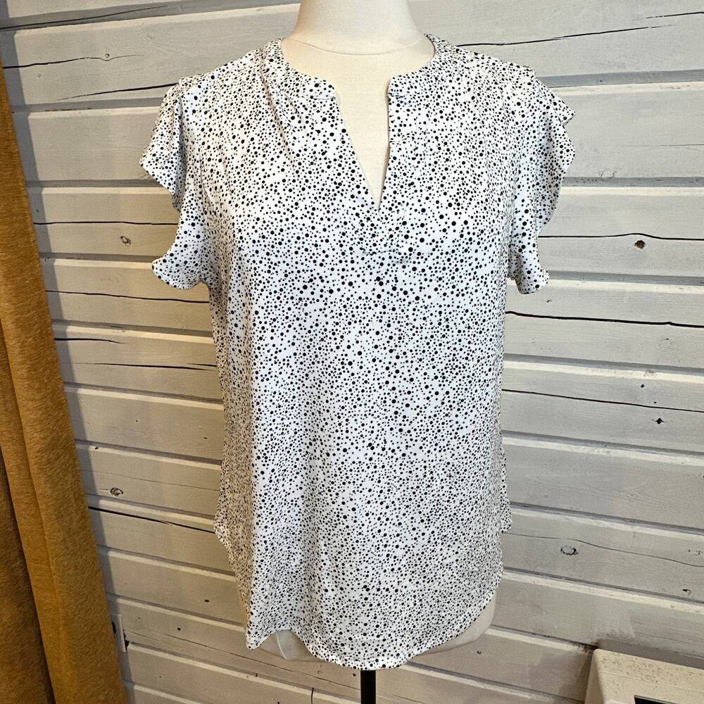 Adrianna Papell Polka Dot Blouse Women’s L